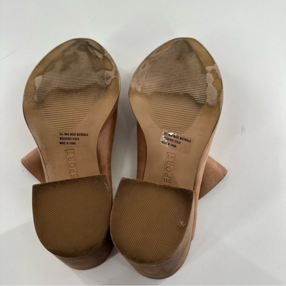 Report Tisha ankle booties 8.5 tan faux leather pointy cap toe slip on mules - Picture 6 of 13